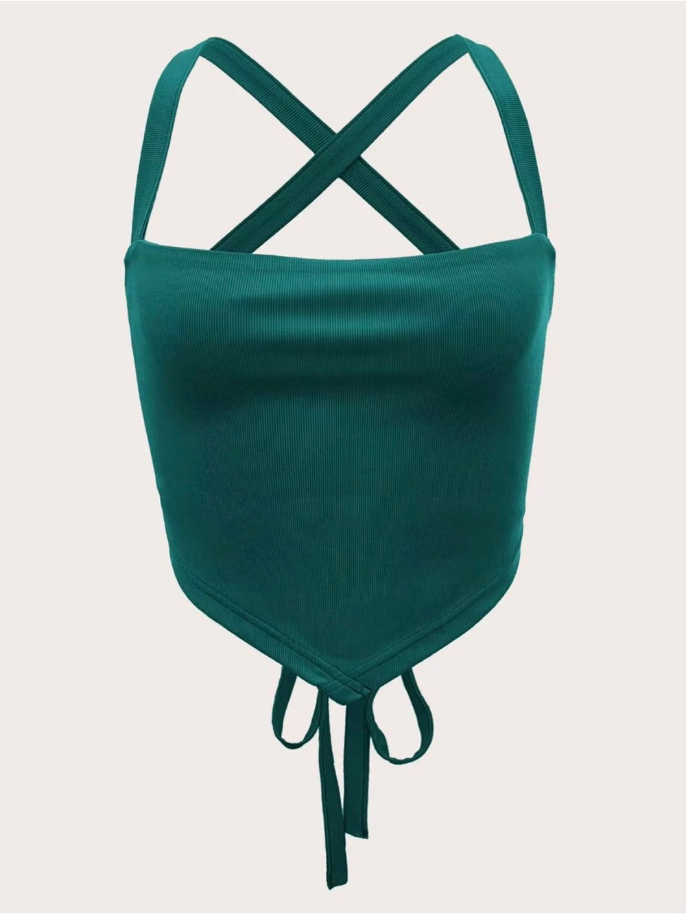 Green Knit Bandana-Style Tank